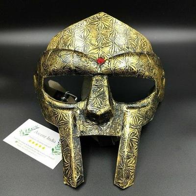Antik Europeisk Guldmönstrad Mask MF Doom Mask Stål Romersk Gladiator