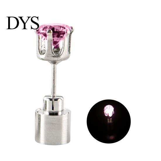 Women Stud Earring 1Pc Ear Flashing Eye-catching High Transparency Handmade Faux Crystal Decorate Portable LED Accessories