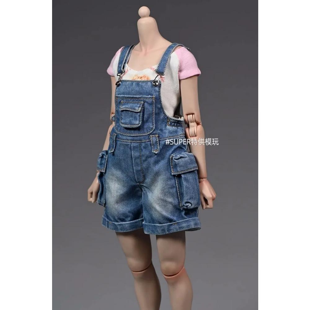 1/6 Roztrhané tričko Džínové šortky Kalhoty Vesta Kryt nohou Oblečení Modelová postava 12'' TBL JO Worldbox Akční figurka ženského vojáka Tělo