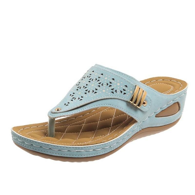 Large size toe thick bottom fish mouth beach cool slippers 2emu new wedge shoes