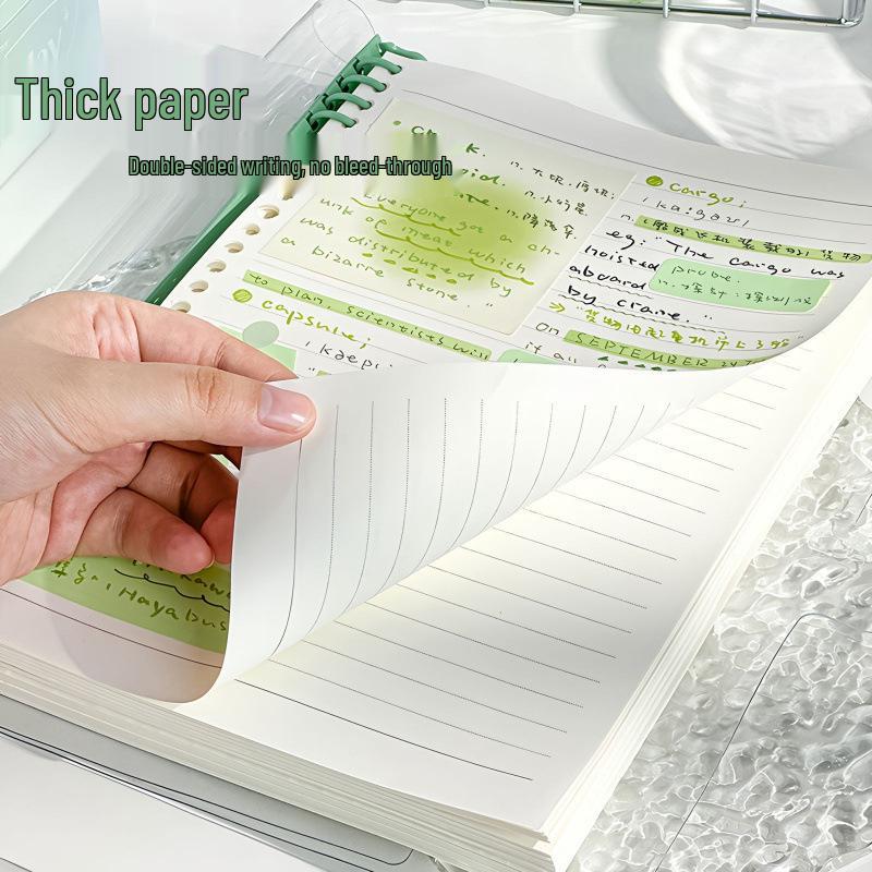 Thickened Soft Leather Loose-Leaf Notebook with Removable Refill and Horizontal Lines
