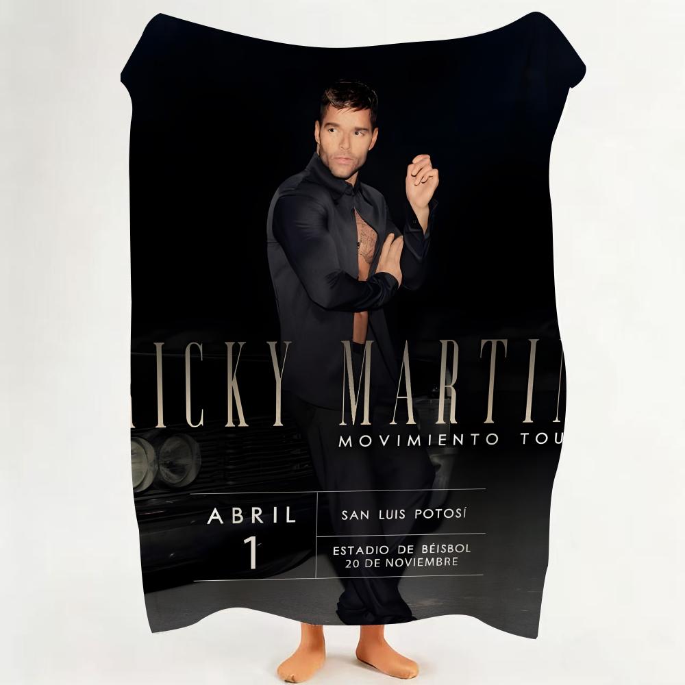 Music RRicky MMartin Throw Flannel Throw Blanket Suitable for Sofa Living Room Bedroom