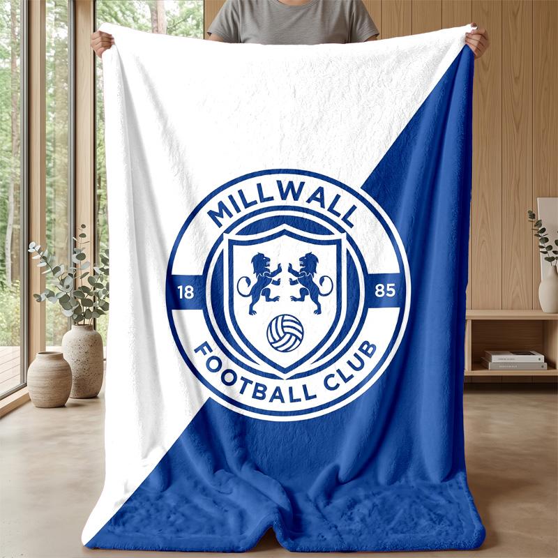 Millwall Football Print Flannel Blanket, Soft Warm Lightweight Throw Blanket for Sofa Bed Camping