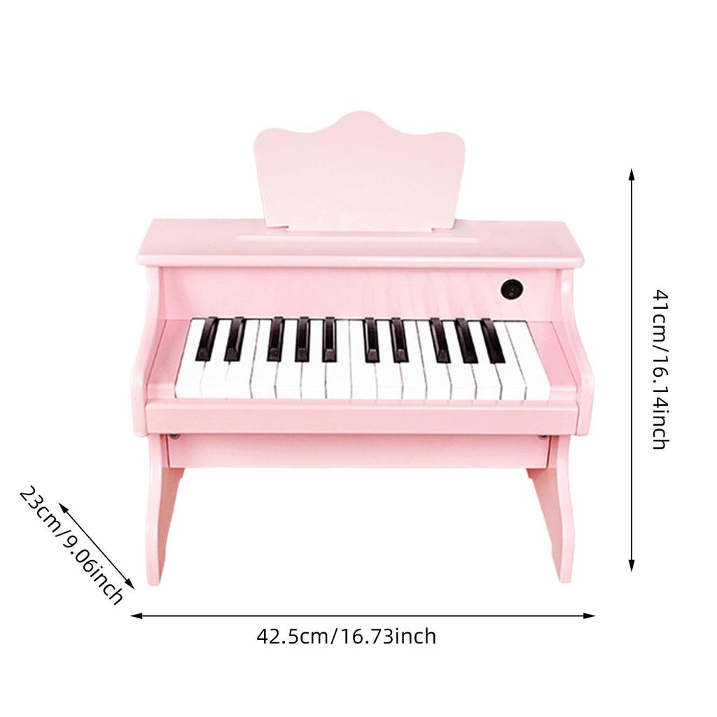 Kids Piano Keyboard Wood Piano for Toddlers 25 Keys Portable Music Keyboard Instrument Toy for Boys Girls Children Gift Play