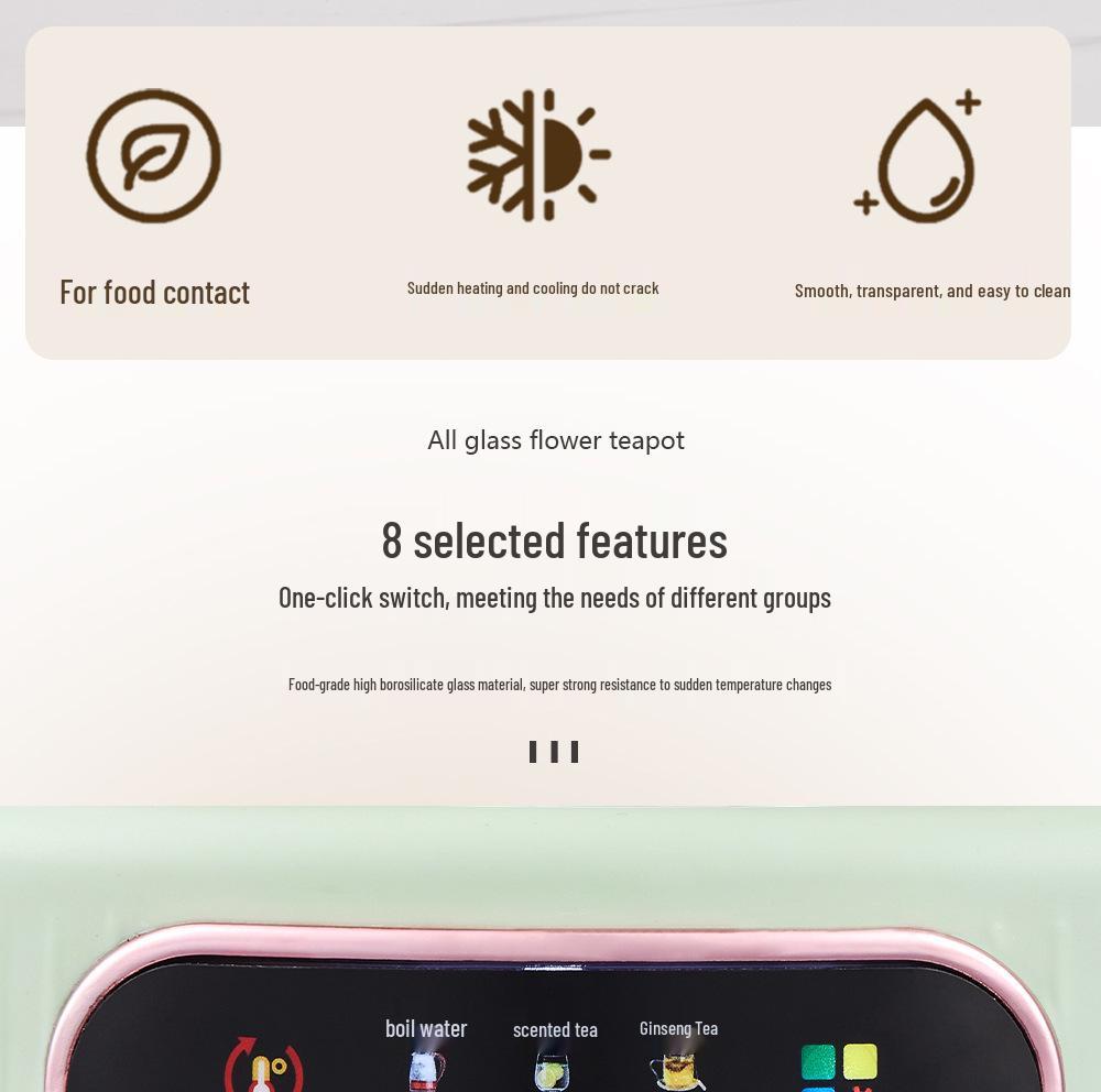 Good Wife All-Glass Multifunctional Tea Maker Kettle for Home or Office