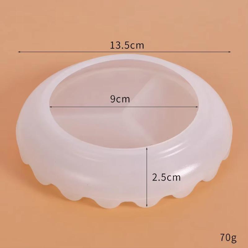 Mirror Wave Plate Silicone Mold Crystal Glue Handmade Round Flat Bottom Storage Plate Mold DIY Home Crafts Clay Mold Wholesale