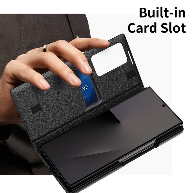 Window View Smart Leather Flip Case For Samsung Galaxy Z Fold 8 Ultra 7 6 5 4 3 Fold8 5G With Card Slot Hinge Protection Cover