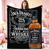 Classic Jack Daniel'S Tennessee Whiskey Flannel Printed Blanket Thick Warm Throw Blanket For Living Room Kids Room Party Decor Holiday Gift