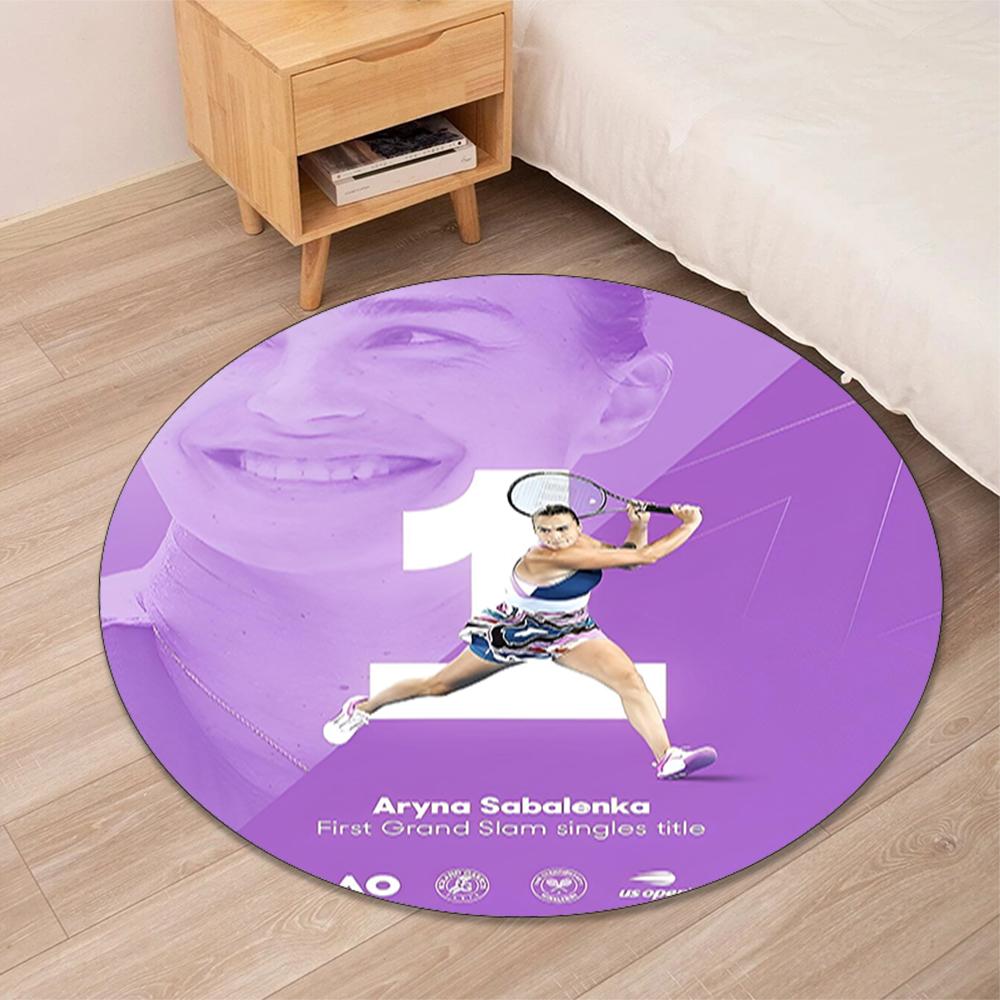Sabalenka Printed Round Rug Carpet Chair Rug Area Rug Entryway Doormats,for Office Chair Living Room Bedroom Kitchen Room.