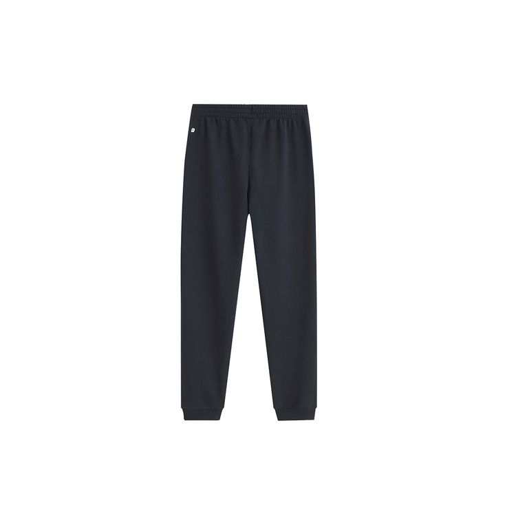 Li-Ning Solid Color Cuffed Pocket Zipper Regular Fit Casual Knit Sports Pants Men pants Black AKLS675-1