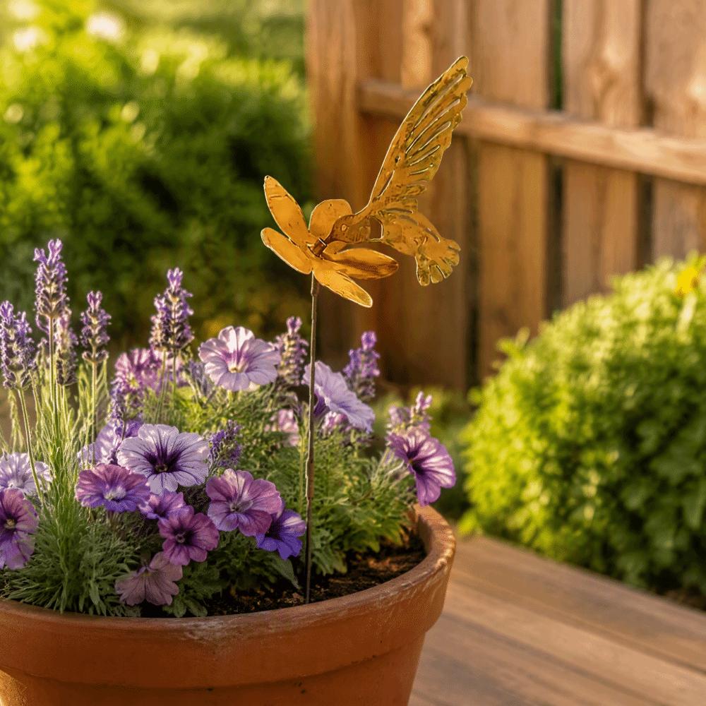 Iron Metal Garden Stakes gold Flower Pot Decoration Artistic Decorative Garden Props  Fall Season
