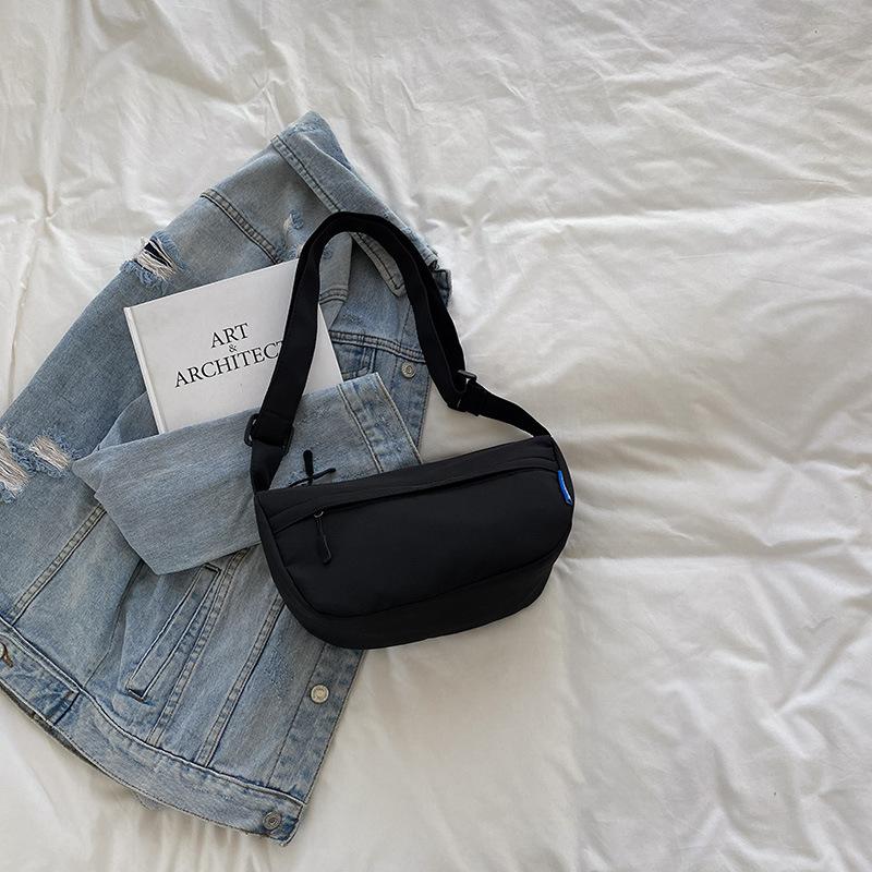 Large-capacity Bag Women's 2025 Summer New Casual Nylon Cloth Dumpling Bag Simple Commuter Shoulder Messenger Women's Bag