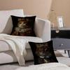 Quirky Elegant And Luxurious Crown Cat Pillow Case Pattern Printed Pillowcase For Living Room Sofa Cushion Cover & Bedroom Decor