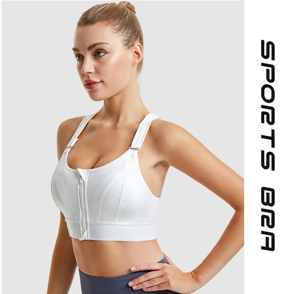 Women Sports Bra Plus Size Women Sports Bra Sexy Yoga Vest Front Zipper Adjustable Strap Shockproof Fitness Athletic Bralette Women Lingerie
