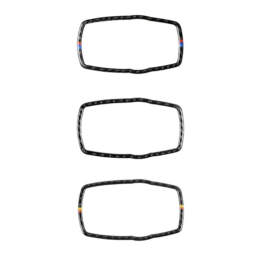 Car Carbon Fiber Frame for BMW Media Button Sticker Knob Cover Interior Stickers for F10 F20 F30 F34 F07 F25 F26 F15 F16