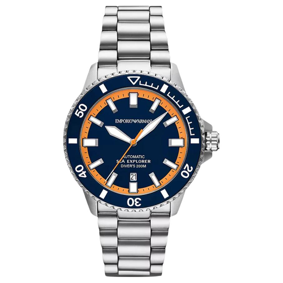 Emporio Armani Sea Explorer Automatic Stainless Steel Watch AR60090 Blue Dial