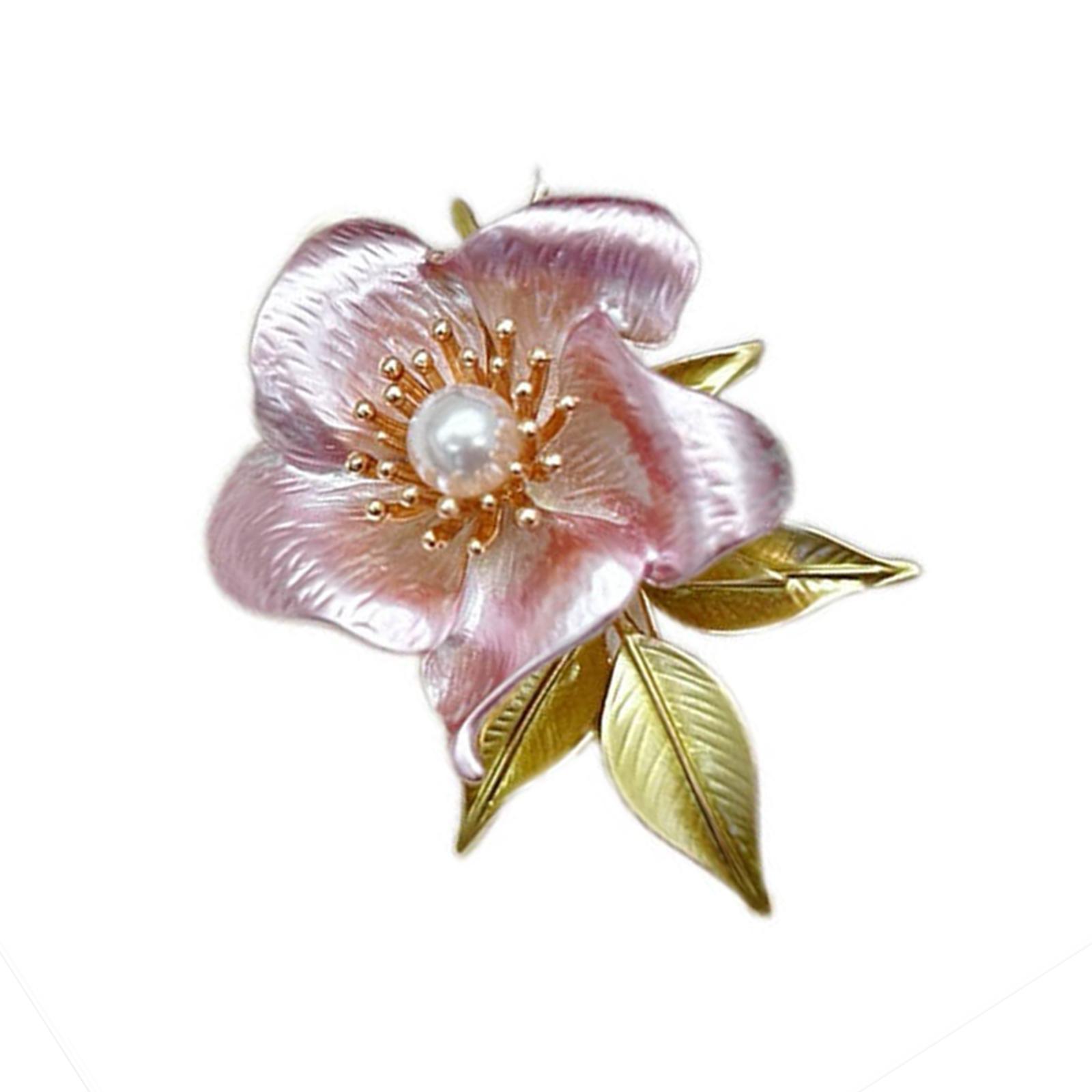

Брошь-цветок камелии с элегантным искусственным жемчугом, ручной работы, цветочная булавка на лацкан, ювелирное украшение для вечеринок, свадеб и банкетов розовый