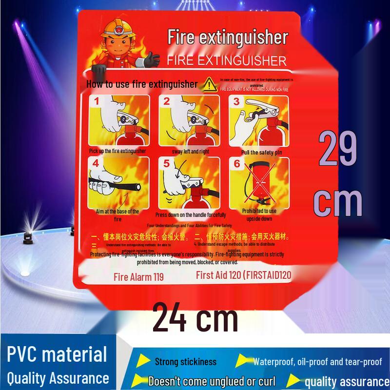Miling Fire Extinguisher Safety Usage Sign