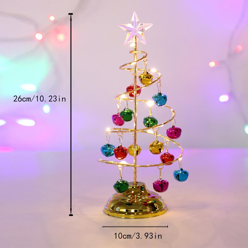 Crystal Star Christmas Tree LED Lights Battery Operated Desk Table Lamp Decorative Iron Tree for Living Room Bedroom