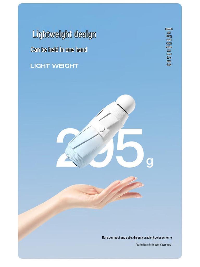 50 % Rabatt: Verlaufs-Kapselschirm - 8 Speichen, UV-schützend, Schwarzleim, Mini, tragbar, doppelt verwendbar für Sonne & Regen, bedrucktes Logo