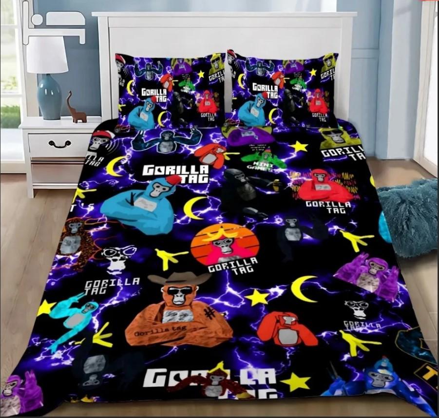 Gorilla Duvet Cover Pillowcase Game Gorilla Tag Bedding Set Adult Boy Girl Bedroom Decoration Children Gift Single Double Size