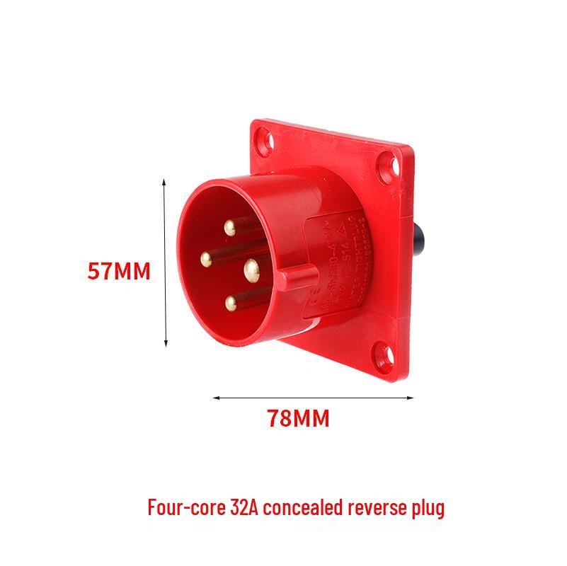 Waterproof Industrial Aviation Plug Connector: Reverse Plug Male-Female, 3-Pin, 4-Hole, 5-Pin, 16/32A-6h