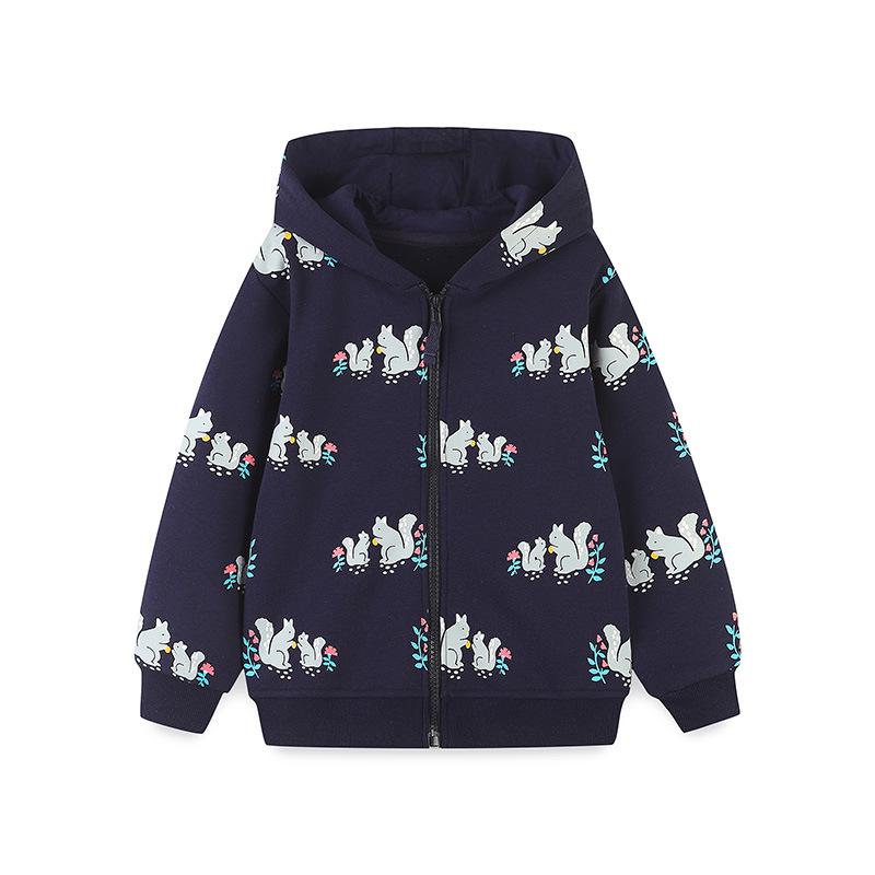 AostaBetty Autumn Children s Zipper Hoodie - Casual Long Sleeve Hooded Jacket, European American Style. 125cm
