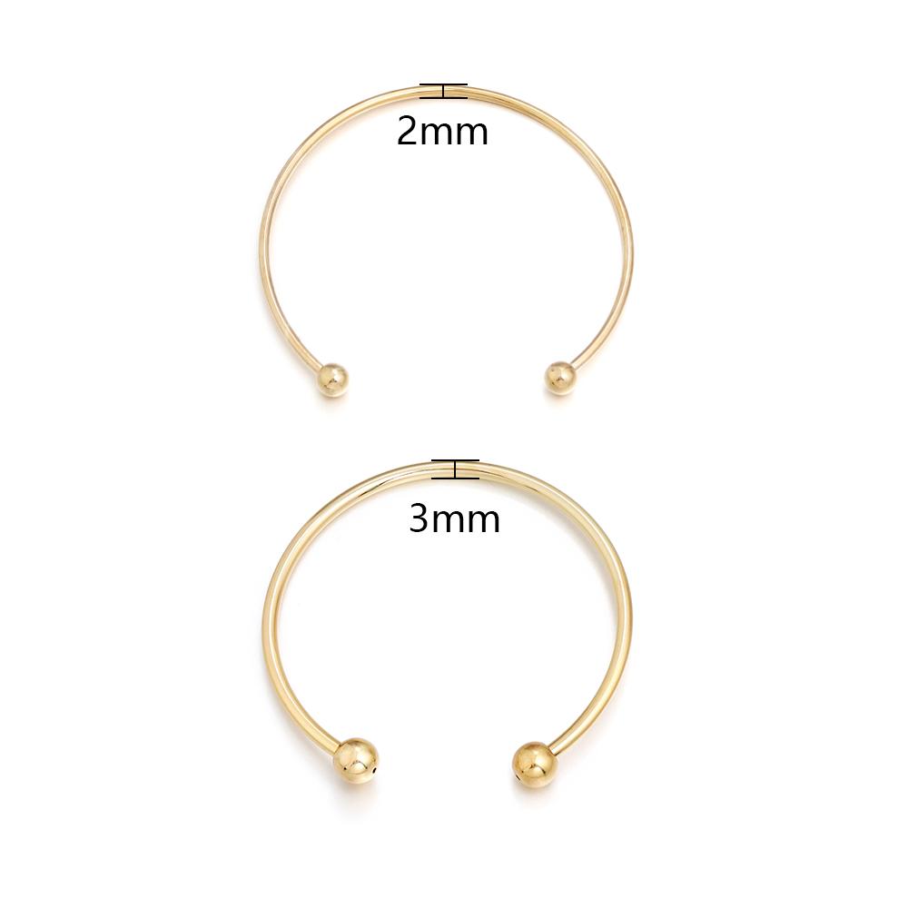 Metal European Silver Color Adjustable Cuff Open Bangles Cuff Bracelets With Bead Charms For Women DIY Jewelry Making