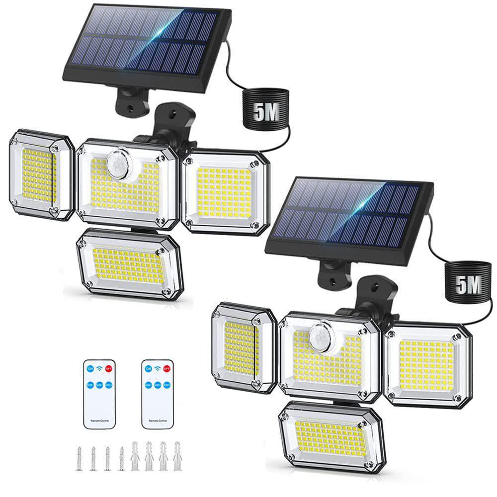 Four-Head Rotating Solar Wall Lamp: Waterproof, Motion-Sensitive Outdoor Street and Courtyard Light