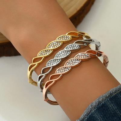 Accessories Diamond-Encrusted Fashion Simple Alloy Bracelet Light Luxury Premium Cold Wind Jewelry