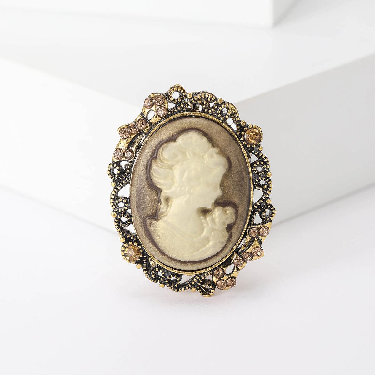 

Модная креативная ретро-брошь в виде головы королевы, брошь из сплава с бриллиантами в виде головы королевы для бутика