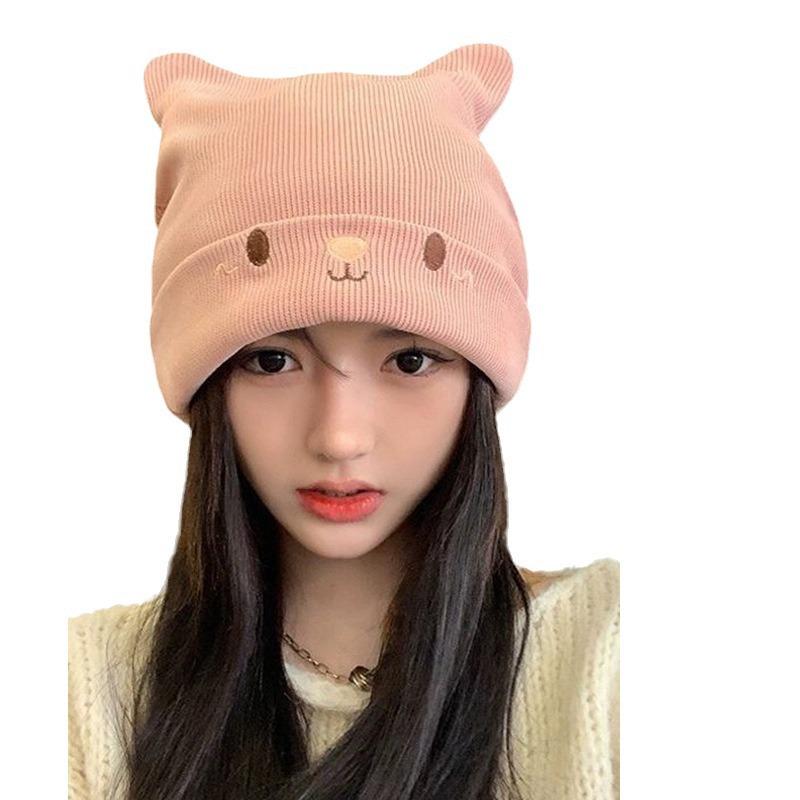 Postpartum Women's Knitted Autumn/Winter Beanie - Woolen Hat for Smaller Face Look