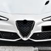 Sostituzione Rivestimento Griglia Anteriore Auto in Fibra di Carbonio Per Alfa Romeo Giulia 2017-2020 Cornice Decorativa Griglia Anteriore Cornice a Forma di V