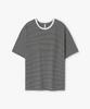 Peopeupeopeudebteu Classic Stripe Cotton T-Shirt Charcoal