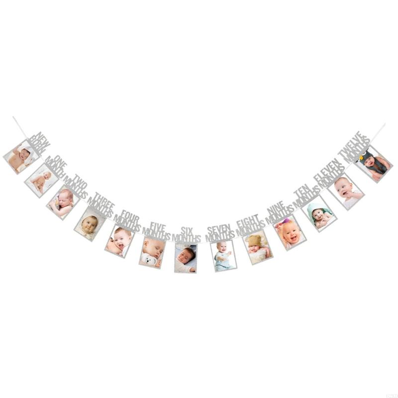 62KD 1st Birthday Photo Banners Decorations for Baby from Newborns To 12 Months