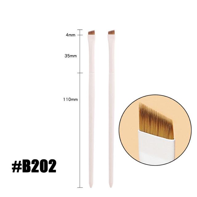 2Pcs Sickle Eyeliner Brush Knife Edge Makeup Brush Ultra Thin Fine Oblique Angle Flat Head Eyebrow Brush Profession Makeup Tool