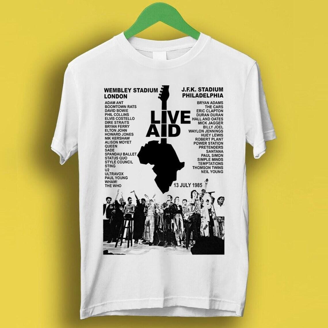 

26 Live Aid Concert Music Gig Event Live 1985 Wembley 80s Gift Tee T Shirt P1685 Unisex T-Shirt XXXXL