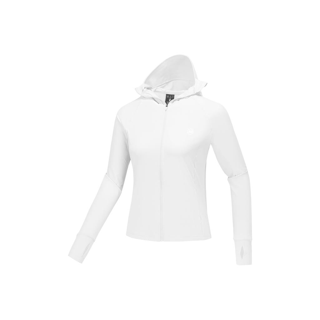 Skechers Cool Dry UV Protection Lightweight Slim Fit Hooded Sports Jacket Women Jackets Bright-White P225W123-0019
