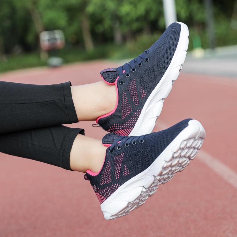 35-42 Spring/autumn Women's Flying Woven Breathable Super Light Stuffed Sports Shoes Large Size Ultra -light Stool Women's Sports Shoes