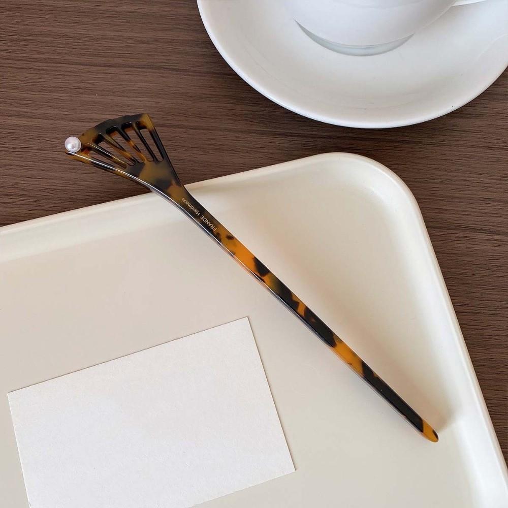 Modern Hanfu Style Acetate Hair Forks Headwear Fan-Shaped Hair Pin Acetic Acid Hair Stick  Girls