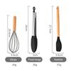 12pcs Silicone Wooden Handle Kitchenware Set Non Stick Spatula Shovel Spoon Cooking Utensils Heat-resistant Cookware for Kitchen