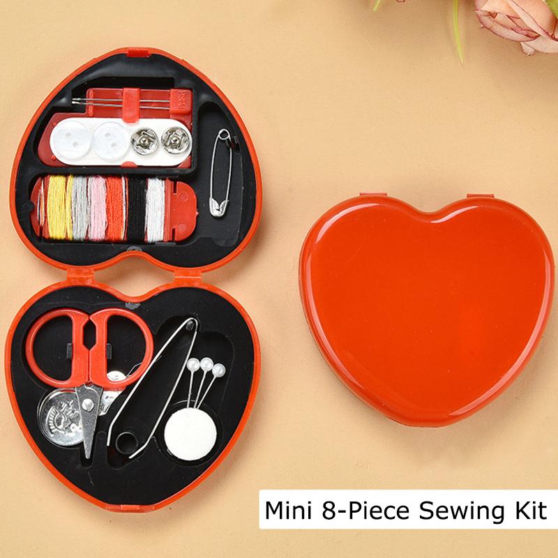

1 Набор Полный набор инструментов Портативный швейный набор Изысканные швейные инструменты Мини-рабочий ящик Удобные DIY принадлежности Милый 7x7,5 см красный