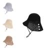 Polyester Summer Wide Brim Bucket Hat For Women Sun Protection And Breathability