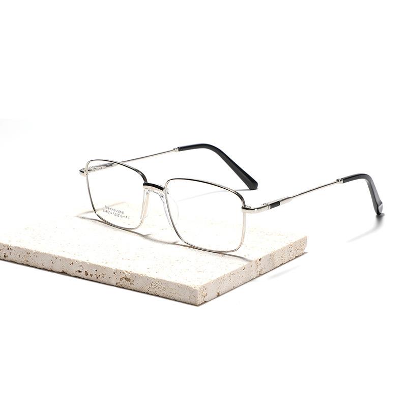 Glasses Metal Square Simple Frame Plain Glasses Female Saddle Nose Pad Flat Glasses Male