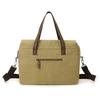 Commuter Handbag Multi-Pocket Men's Bag Large Capacity Crossbody Briefcase Solid Color Canvas Shoulder Bag
