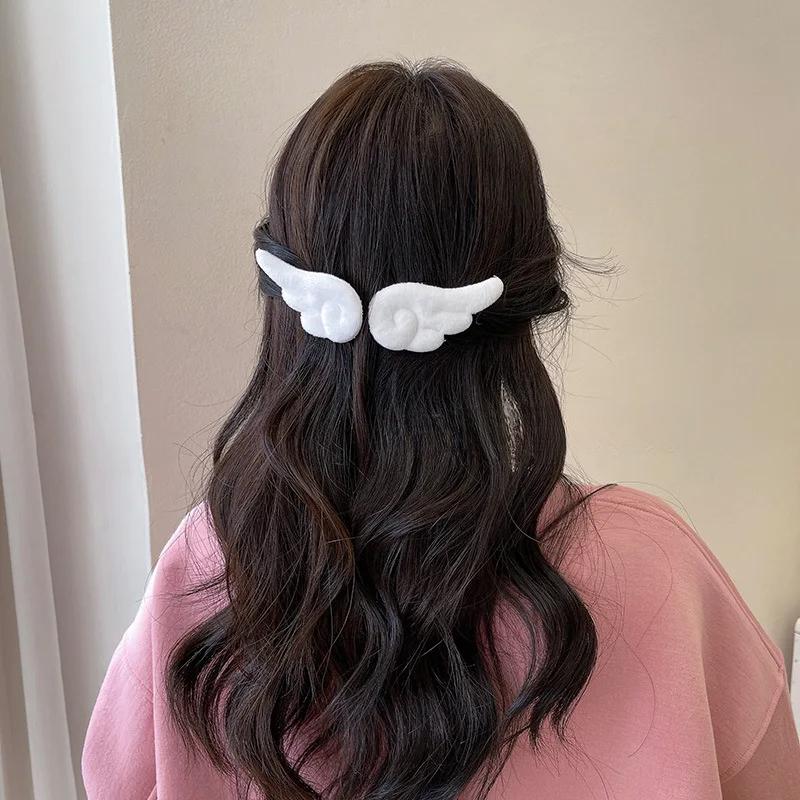 New Cute Angel Wing Plush Hairpin Children Girl Hair Clip Accessories Barrettes Hairgrip Headdress Headwear Hairclip Ornaments