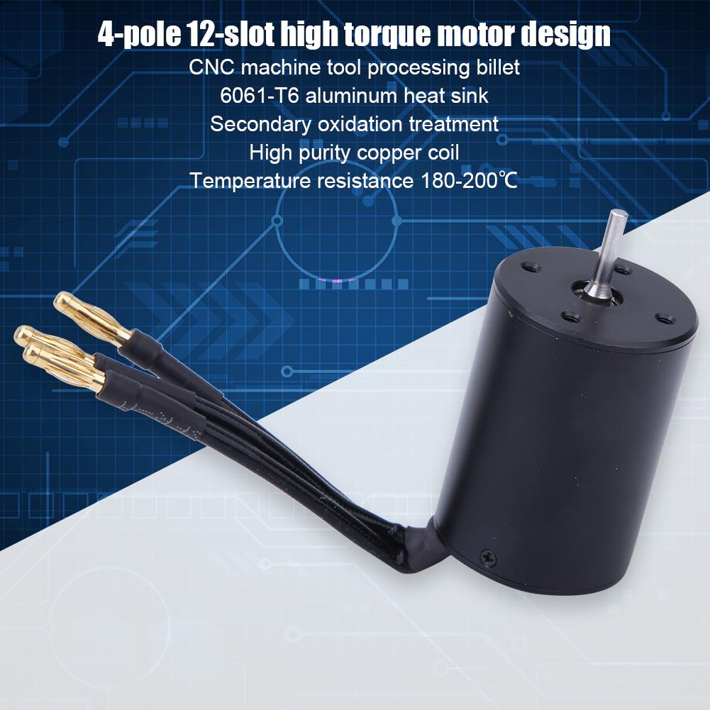 1 10 Brushless Car Accessory 3650 Brushless Motor Waterproof All Black Customized Non Inductive RC Toy Motor