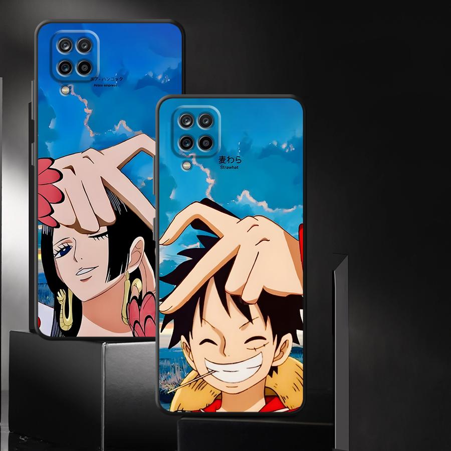One Piece Luffy Boa·Hancock Case for Samsung Galaxy A20 A13 A04 A10 A12 A06 A30 A15 A05 A17 A40 A16 A70 A50 Black Soft Phone