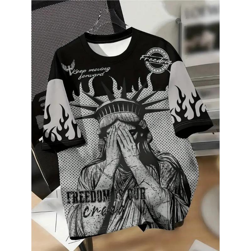 The 3D printed men's T-shirt for the summer of 2026is a bestseller for sports fitness exercise casual fashion and lightness