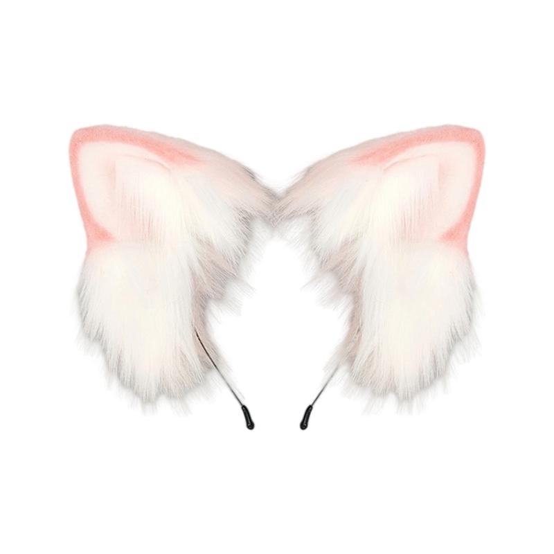 Handgefertigtes Kunstfell Katzenohren Stirnband Animie Kopfschmuck für Damen und Teenager Cosplay Kostüm Party Verkleidungs Accessoires